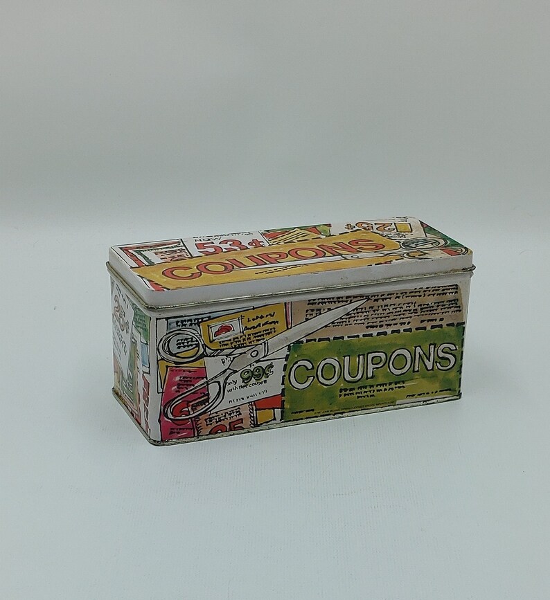 Vintage 1981 Coupon Tin Box image 4