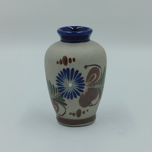 Vase vintage en poterie mexicaine Tonala, art folklorique