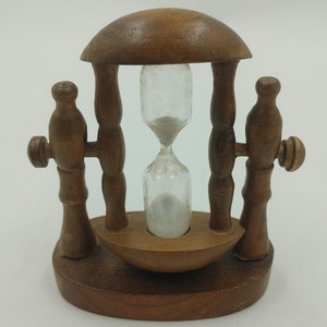ヴィンテージ木製回転キッチンエッグタイマー