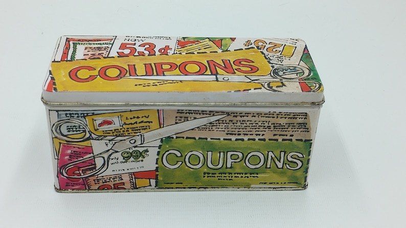 Vintage 1981 Coupon Tin Box image 3