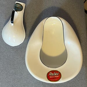 vintage jones relax enamel bed pan and urinal