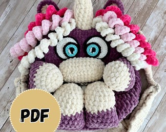 Crochet Unicorn Bag Pattern: Toddler Animal Backpack (PDF Pattern)