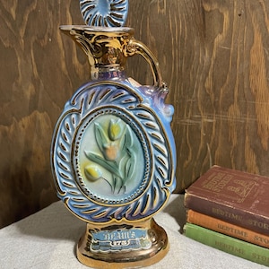 Jim Beam 1973 Harolds Club Reno Gold & Blue 175 months  Decanter