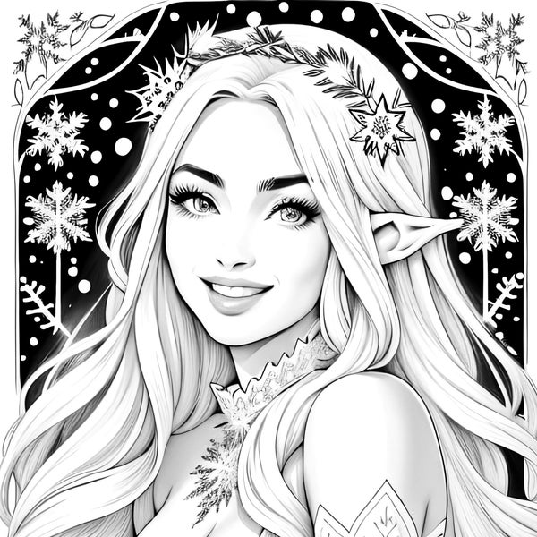 Winter Elf Princess Coloring Pages