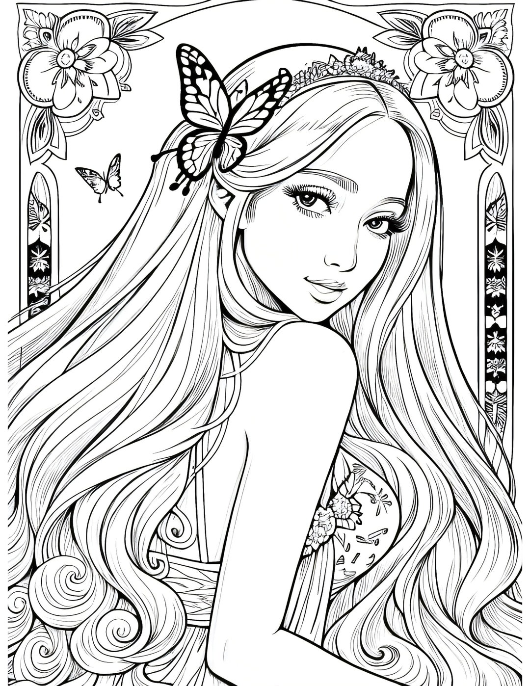 Princess Coloring Pages - Etsy