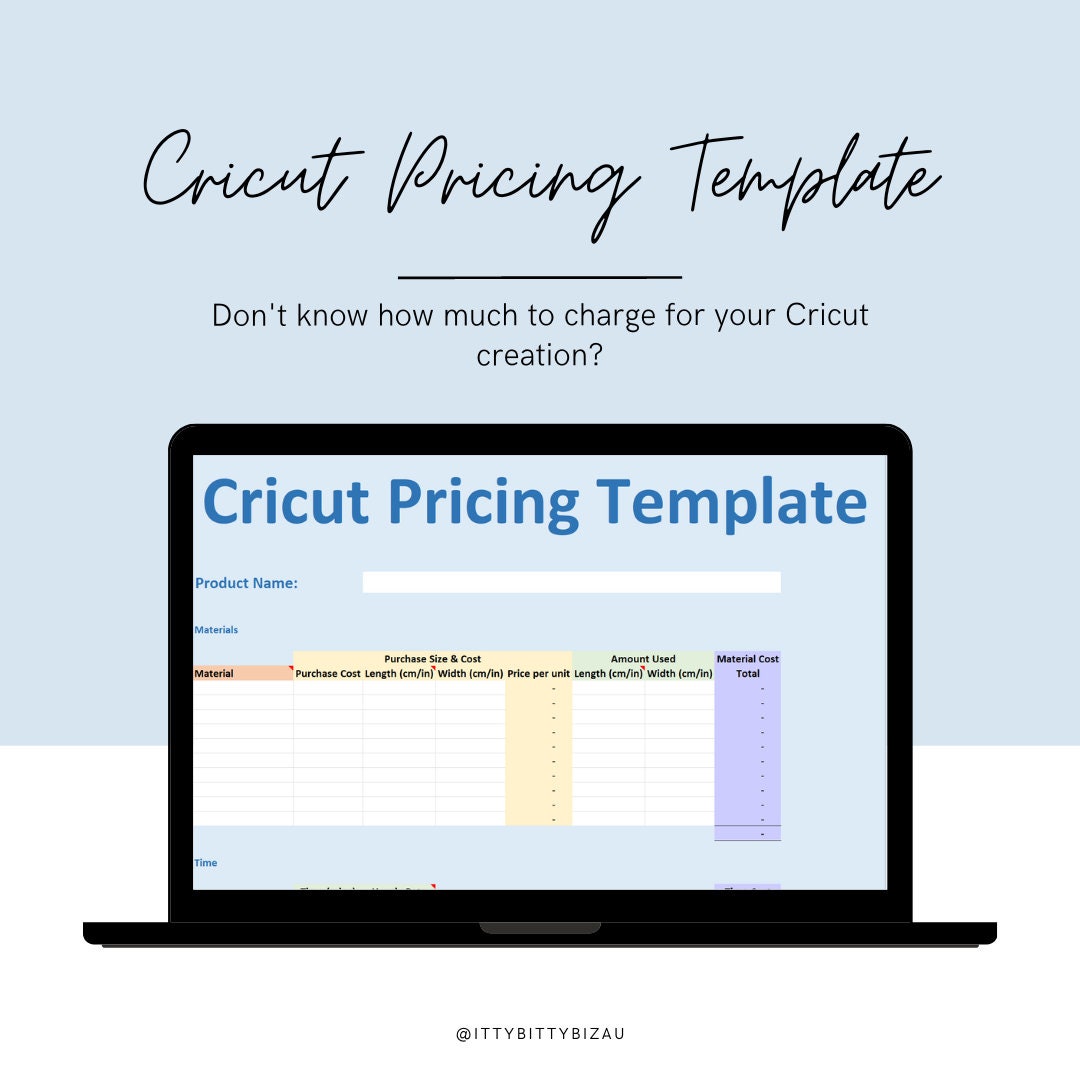 Cricut Pricing Template Costing Your Projects Using This Easy to Use
