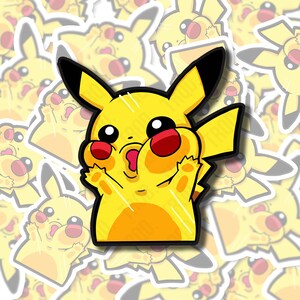 Surprised Pikachu Meme Vinyl Sticker Meme Water Bottle, Laptop, Phone,  Hydro Water Resistant Fun