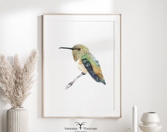 Rufous Hummingbird Art Print |  For Bird Nerds | Birds Print | Hummingbirds Print | Rufous Hummingbird Artwork | Hummingbird Painting