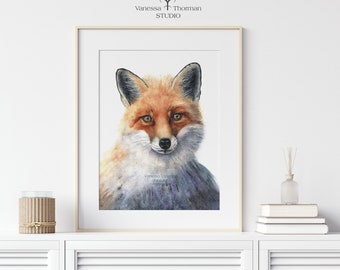 Red Fox Art Print | Watercolor Fox Art | Nature Art | Wildlife Art | Animal Wall Art | Fox Art | Fox Print | Animal Lover Gift