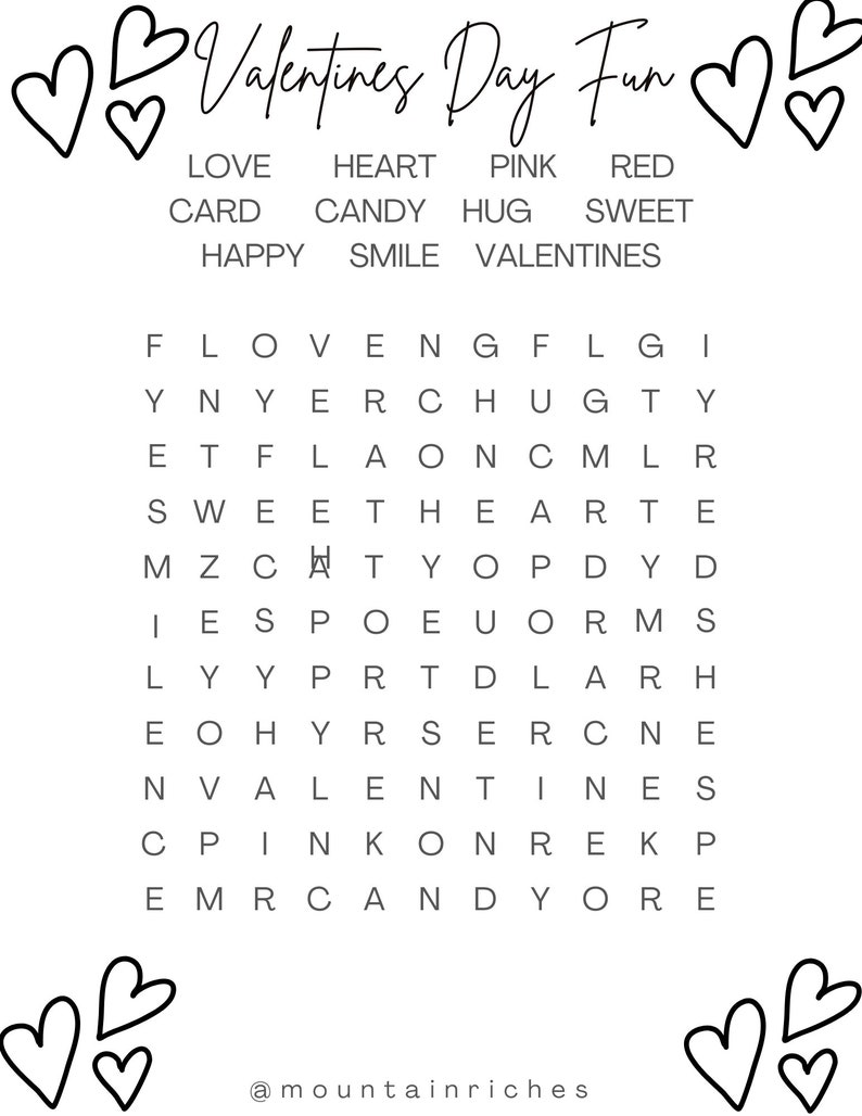 Kids Printable Valentines Day Puzzles Etsy