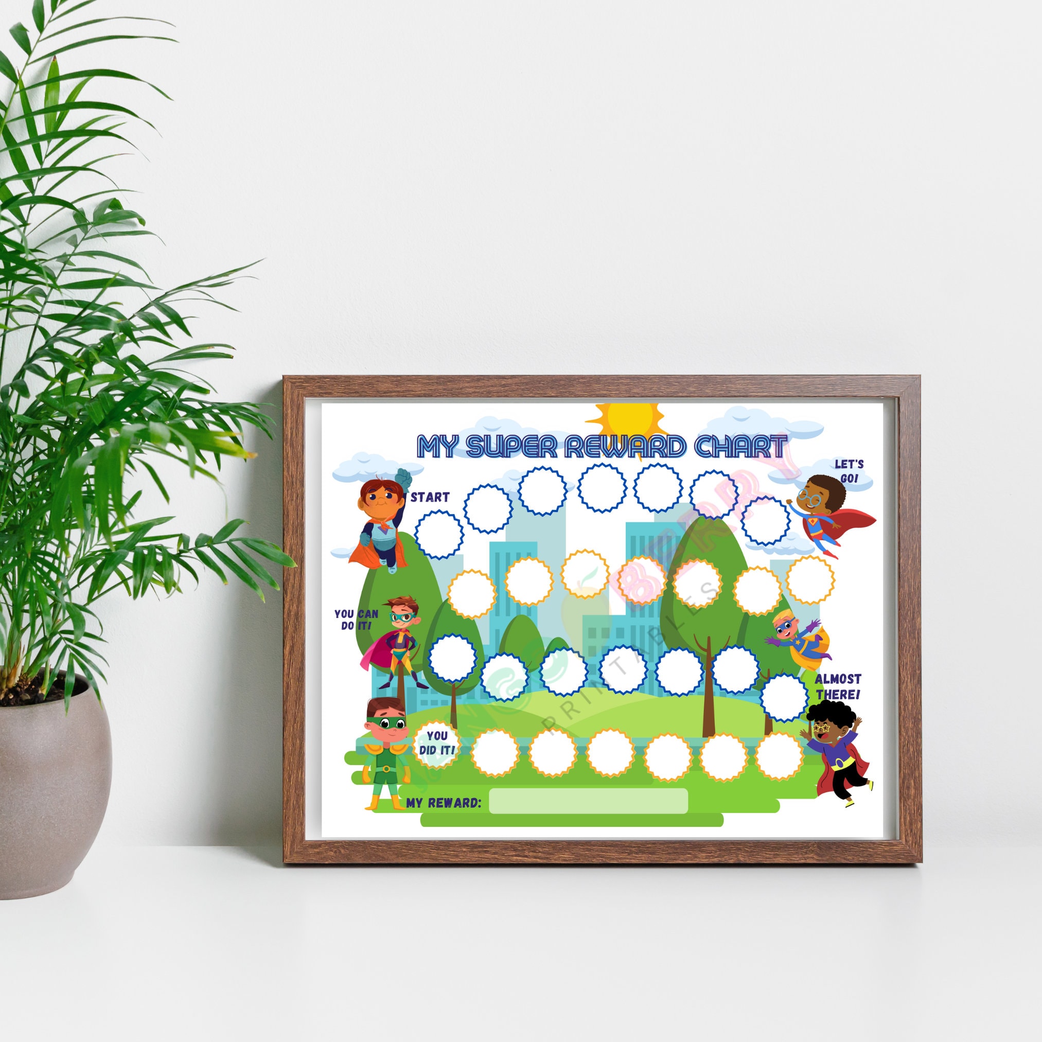 Printable Reward Chart Toddler Reward Chart Kids Routine Etsy