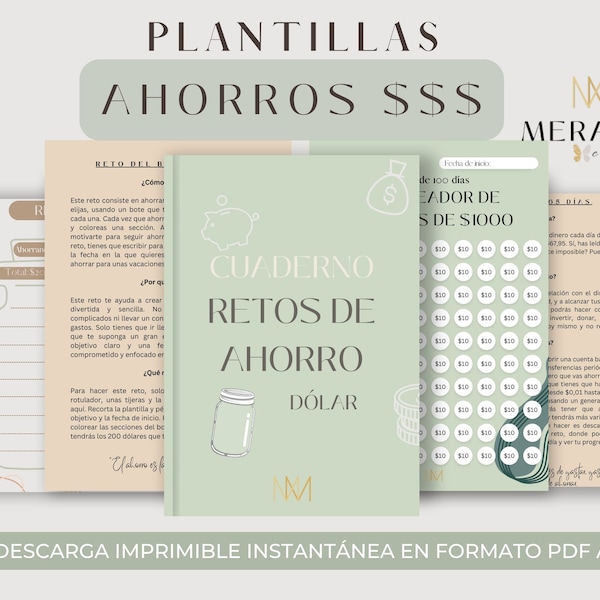 Cuaderno de ahorro: 18 retos divertidos y creativos para ahorrar dinero en dólares