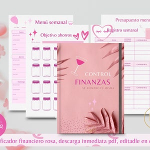 Planificador financiero en español, agenda de finanzas, agenda perpetua sin fecha, diario de gastos y ahorros, control de hábitos financiero zdjęcie 1