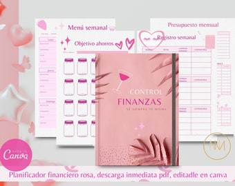 Planificador financiero en español, agenda de finanzas, agenda perpetua sin fecha, diario de gastos y ahorros, control de hábitos financiero