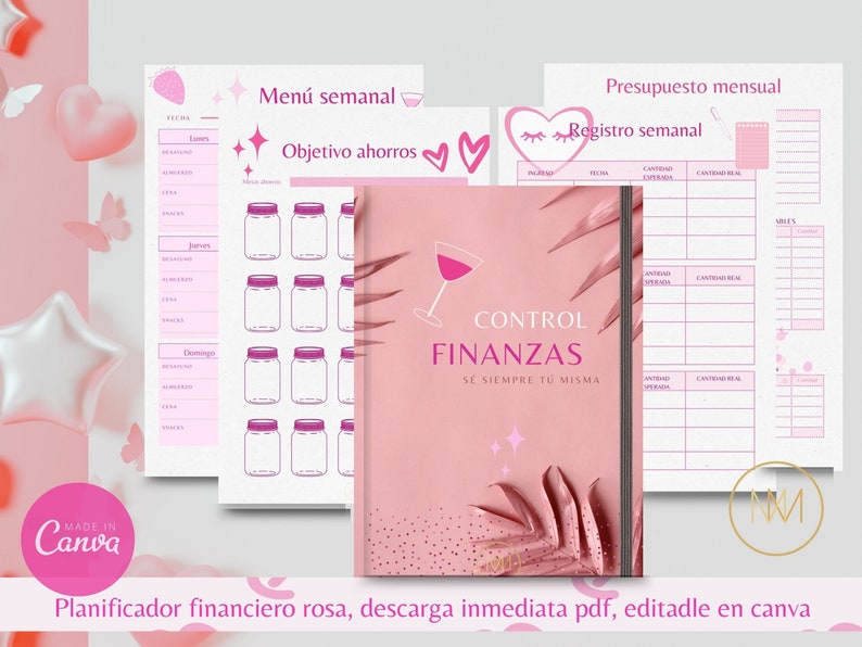 Planificador financiero en español, agenda de finanzas, agenda perpetua sin fecha, diario de gastos y ahorros, control de hábitos financiero zdjęcie 1