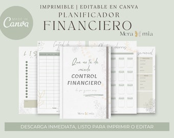 Planificador financiero en español, agenda de finanzas, agenda perpetua sin fecha, diario de gastos y ahorros, control de hábitos financiero