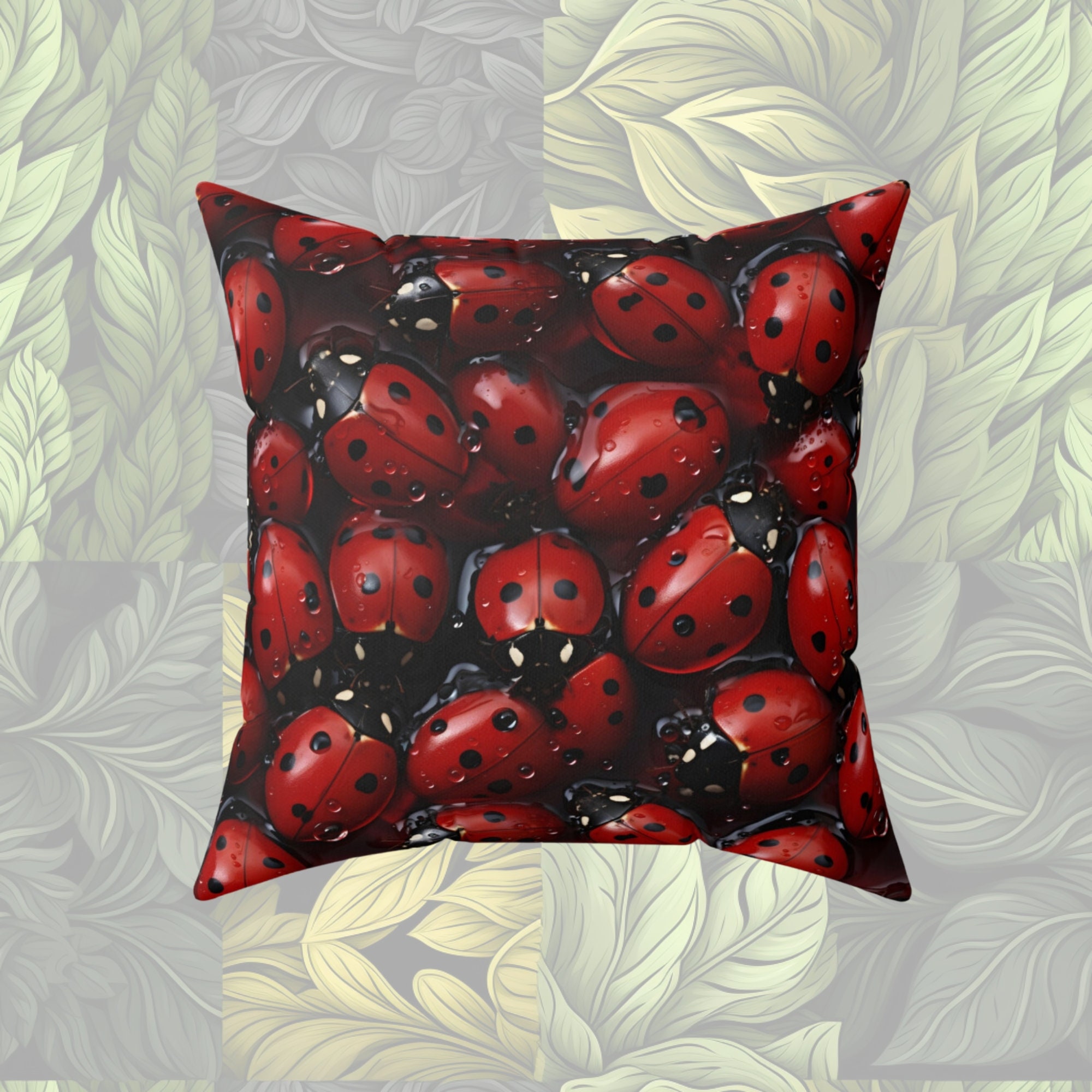 Ladybug Pillow, Miraculous Ladybug, Cottagecore Throw Pillow, Nature ...