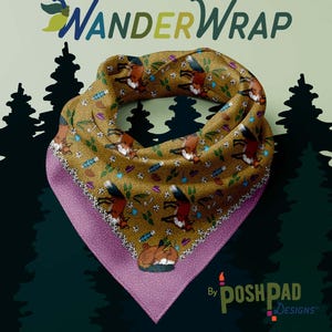 Fox & Flowers Bandana Scarf | Bandana Outfit | Head Wrap | Eco-friendly Recycled Material | Hiking Gear | How to Wear a Bandana