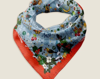 Aquarius Stars Bird Bandana Scarf | 100% Recycled Material | 3 Size Options