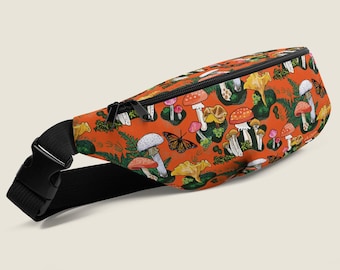 Red Mushroom Hip Pack | Fanny Pack | Hiking Sling Bag | Outdoor Camping Gear | Festival Accessory