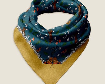 Rabbit Artwork Head Scarf Bandana | 100% Recycled Material | 3 Size Options