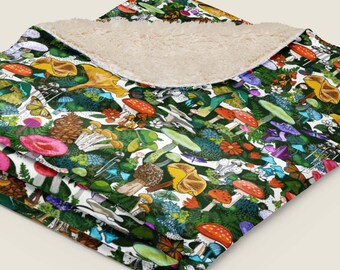 Wild Mushroom Sherpa Blanket