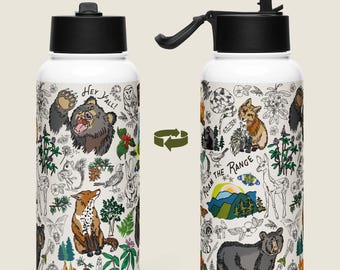 Mountain Hikes Insulated Water Bottle w/ Leakproof Straw Lid