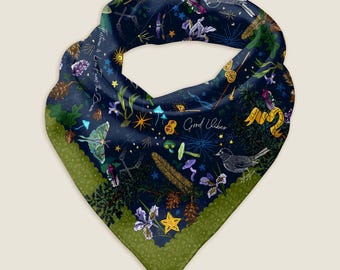 Cygnus Stars Woodland Bandana Scarf | 100% Recycled Material | 3 Size Options