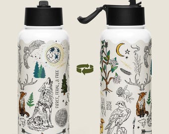 Fierce, Feral, & Free Insulated Water Bottle with Leakproof Straw Lid