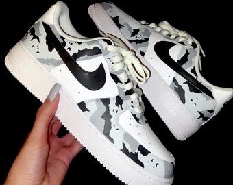 Custom Camo Air Force 1 Sneakers: Hand-Painted Streetwear
