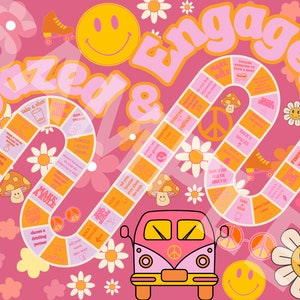 Dazed and Engaged - Board Game - Hippy - Bachelorette -  Matte Horizontal Posters
