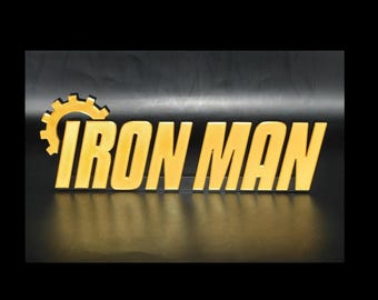 Iron Man 3D printed Logo Sign Wall Desk Shelf Art