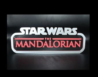 Mandalorian 3D printed Logo Sign Wall Desk Shelf Art