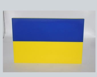 Ukraine Flag 3D printed Logo Sign Wall Desk Shelf Art