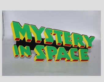 Mystery in Space 3D printed Logo Sign Wall Desk Shelf Art