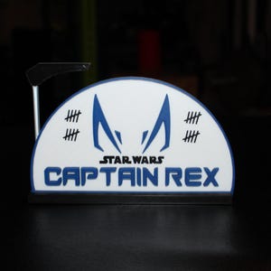 Captain Rex 3D gedrucktes Logo Schild Wand Schreibtisch Regal Kunst