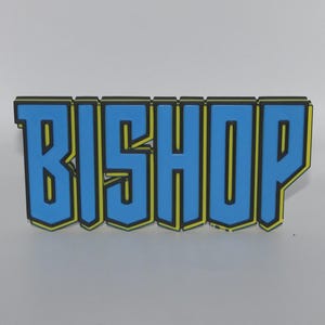 Bishop 3D printed Logo Sign Wall Desk Shelf Art