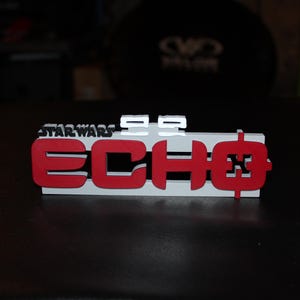 „Echo“ 3D gedrucktes Logo Schild Wand Schreibtisch Regal Kunst
