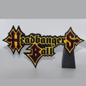 Headbangers Ball Logo stampato in 3D, cartello da parete, scrivania, mensola artistica