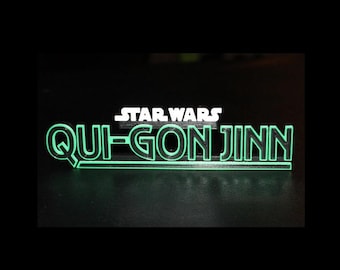 Qui-Gon Jinn 3D printed Logo Sign Wall Desk Shelf Art