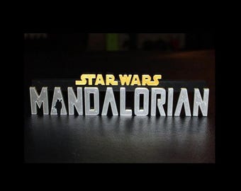 Mandalorian 3D printed Logo Sign Wall Desk Shelf Art