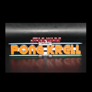 Pong Krell 3Dプリントロゴサイン 壁掛けデスクシェルフアート