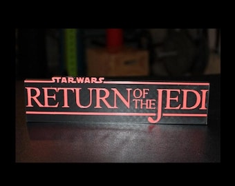 Star Wars Return of the Jedi 3D printed Logo Sign Wall Desk Shelf Art