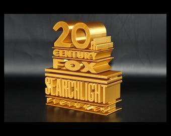 Letrero con logotipo impreso en 3D de 20th Century Fox Searchlight Pictures para pared, escritorio o estante.