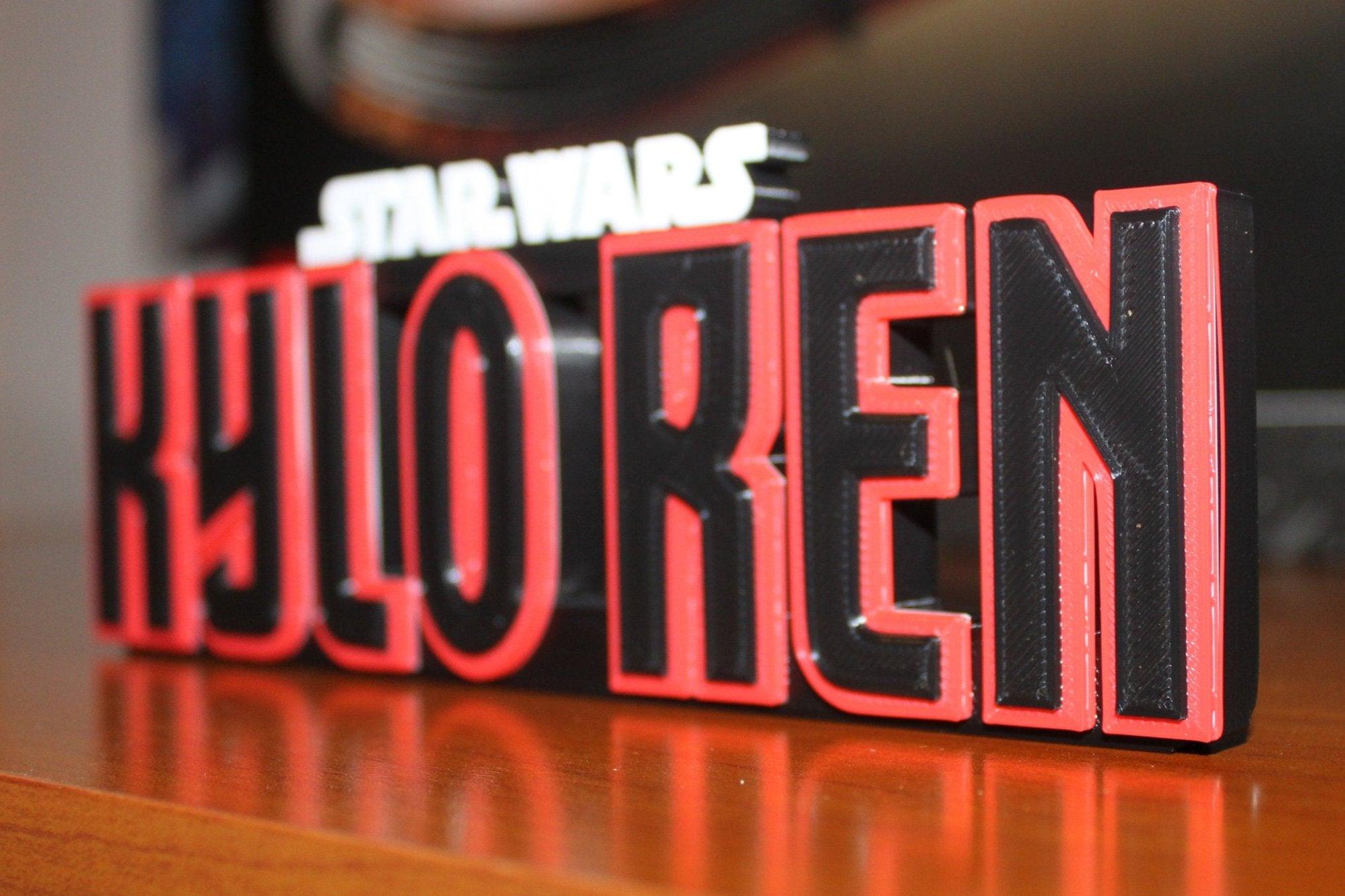 Ren Signboard Kylo Ren 3D Printed Logo Sign Wall Desk Shelf Art - Etsy