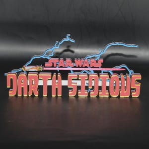 Darth Sidious w/lightsaber 3D printed Logo Sign Wall Desk Shelf Art
