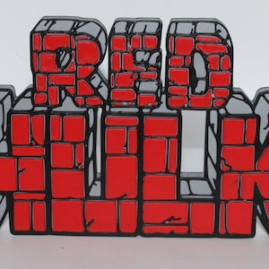 Red Hulk 3D printed Logo Sign Wall Desk Shelf Art