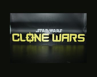 Clone Wars 3D printed Logo Sign Wall Desk Shelf Art
