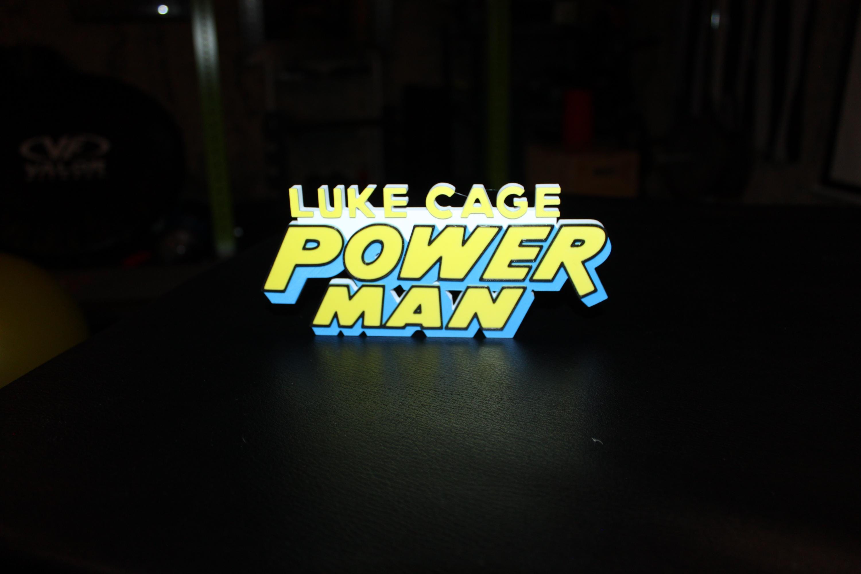 Luke Cage Power Man 3D Printed Logo Sign Wall Desk Shelf Art - Etsy