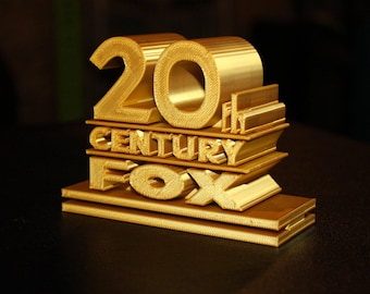 Letrero con el logotipo de 20th Century Fox impreso en 3D para pared, escritorio o estante.